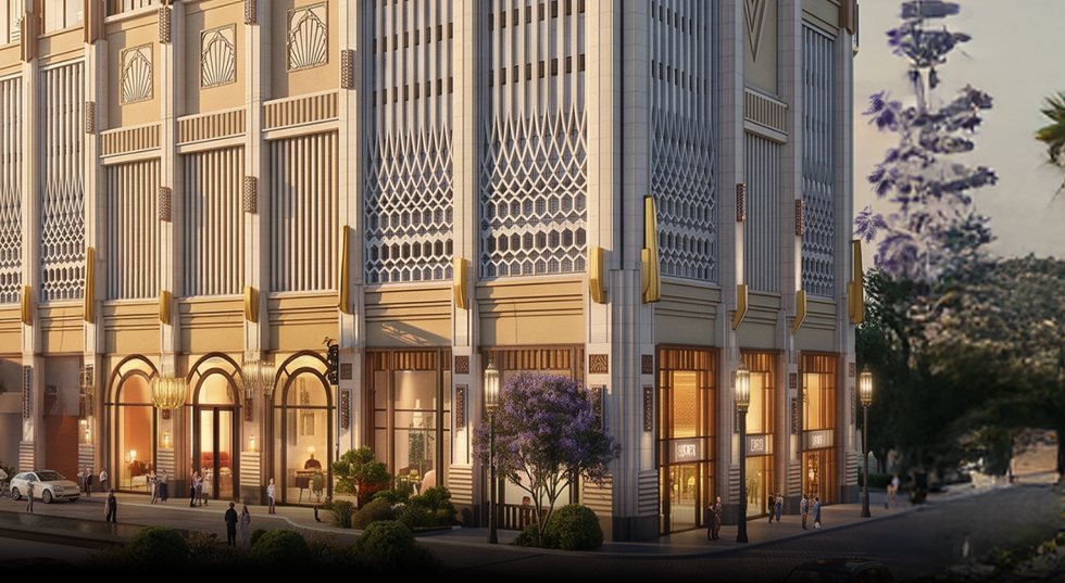 Exterior facade showing architectural design details